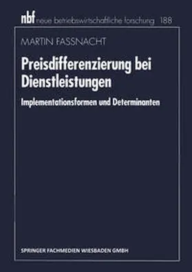 Fassnacht |  Preisdifferenzierung bei Dienstleistungen | eBook | Sack Fachmedien