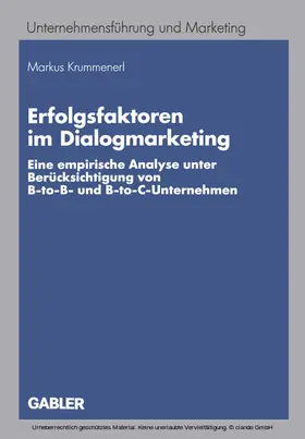 Krummenerl | Erfolgsfaktoren im Dialogmarketing | E-Book | sack.de