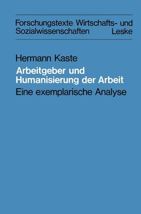  Arbeitgeber und Humanisierung der Arbeit | Buch |  Sack Fachmedien