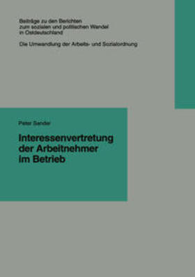 Sander |  Interessenvertretung der Arbeitnehmer im Betrieb | eBook | Sack Fachmedien