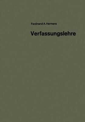 Hermens |  Verfassungslehre | Buch |  Sack Fachmedien