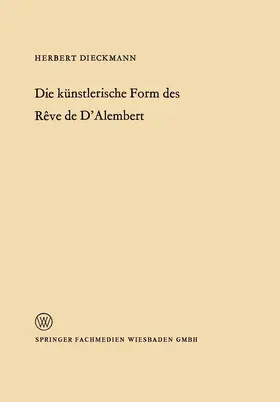 Dieckmann |  Die künstlerische Form des Rêve de D¿Alembert | Buch |  Sack Fachmedien