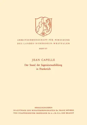 Capelle | Der Stand der Ingenieurausbildung in Frankreich | Buch | 978-3-322-98070-0 | sack.de