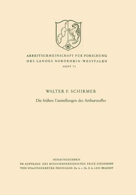 Schirmer |  Die frühen Darstellungen des Arthurstoffes | Buch |  Sack Fachmedien