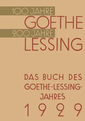 von Hindenburg |  Das Buch des Goethe-Lessing-Jahres 1929 | Buch |  Sack Fachmedien