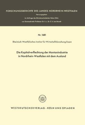  Die Kapitalverflechtung der Montanindustrie in Nordrhein-Westfalen mit dem Ausland | Buch |  Sack Fachmedien