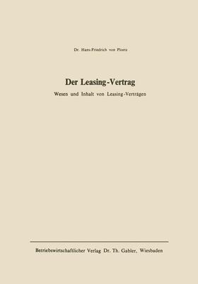 Ploetz |  Der Leasing-Vertrag | Buch |  Sack Fachmedien