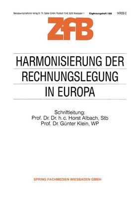 Klein / Albach |  Harmonisierung der Rechnungslegung in Europa | Buch |  Sack Fachmedien