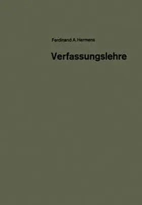 Hermens |  Verfassungslehre | eBook | Sack Fachmedien