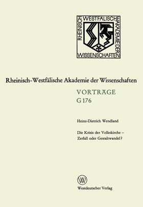 Wendland |  Wendland, H: Krisis der Volkskirche ¿ Zerfall oder Gestaltwa | Buch |  Sack Fachmedien
