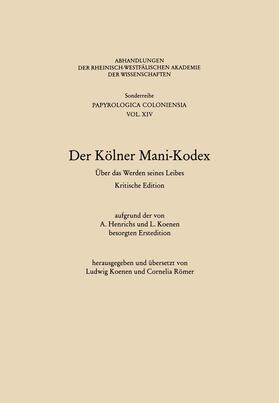 Koenen |  Koenen, L: Kölner Mani-Kodex | Buch |  Sack Fachmedien