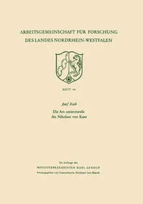 Koch |  Die Ars coniecturalis des Nikolaus von Kues | eBook | Sack Fachmedien