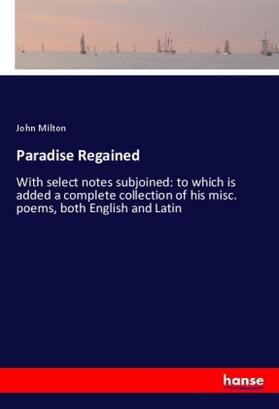Milton |  Paradise Regained | Buch |  Sack Fachmedien