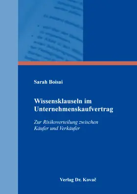 Boisai |  Wissensklauseln im Unternehmenskaufvertrag | Buch |  Sack Fachmedien