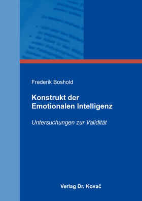Boshold |  Konstrukt der Emotionalen Intelligenz | Buch |  Sack Fachmedien