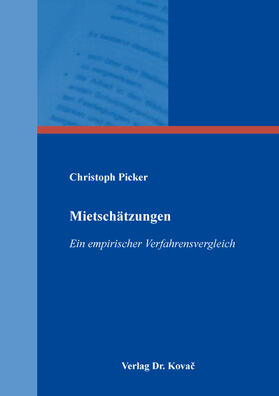 Picker |  Mietschätzungen | Buch |  Sack Fachmedien