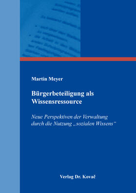 Meyer |  Bürgerbeteiligung als Wissensressource | Buch |  Sack Fachmedien