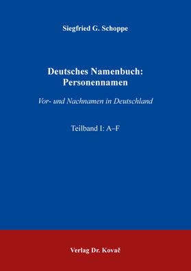 Schoppe |  Deutsches Namenbuch: Personennamen | Buch |  Sack Fachmedien