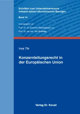 Tilk | Konzernleitungsrecht in der Europäischen Union | Buch | 978-3-339-13938-2 | sack.de