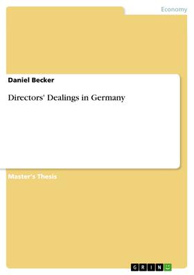 Becker |  Directors' Dealings in Germany | eBook | Sack Fachmedien