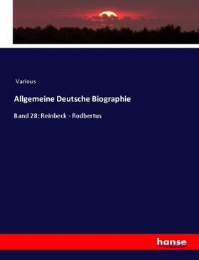 Various |  Allgemeine Deutsche Biographie | Buch |  Sack Fachmedien