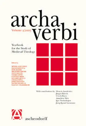  Archa Verbi. Yearbook for the Study of Medieval Theology | Buch |  Sack Fachmedien