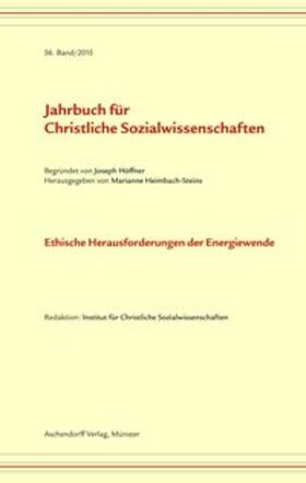 Heimbach-Steins |  Jahrbuch für Christliche Sozialwissenschaften, Band 56 (2015) | Buch |  Sack Fachmedien