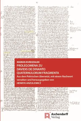 Kurdzialek / Anzulewicz / Kurdzialek |  Prolegomena zu Davidis de Dinanto Quaternulorum fragmenta | Buch |  Sack Fachmedien