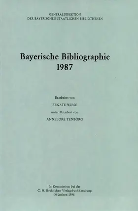  Bayerische Bibliographie  1987 | Buch |  Sack Fachmedien