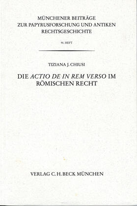 Chiusi |  Die actio de in rem verso im römischen Recht | Buch |  Sack Fachmedien