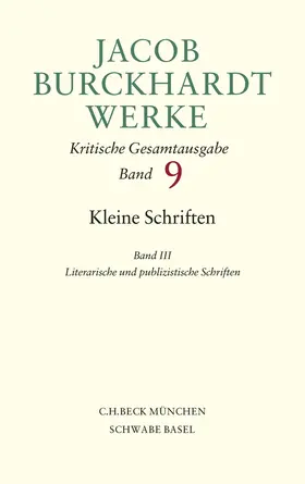 Burckhardt |  Jacob Burckhardt Werke | Buch |  Sack Fachmedien