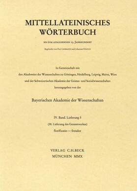  Mittellateinisches Wörterbuch  38. Lieferung (florificatio - frendor) | Buch |  Sack Fachmedien