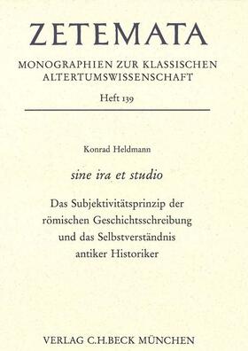 Heldmann |  sine ira et studio | Buch |  Sack Fachmedien