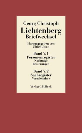 Lichtenberg |  Lichtenberg Briefwechsel Bd. 5: Register | eBook | Sack Fachmedien