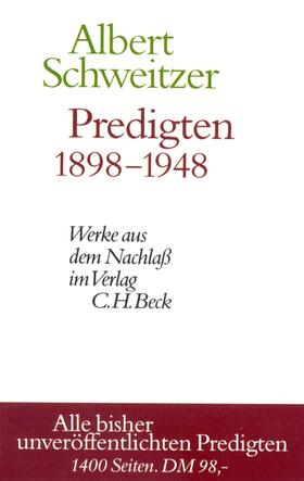 Schweitzer / Brüllmann / Gräßer |  Predigten 1898-1948 | eBook | Sack Fachmedien
