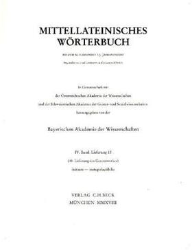  Mittellateinisches Wörterbuch  48. Lieferung (initium - instupefactibilis) | Buch |  Sack Fachmedien