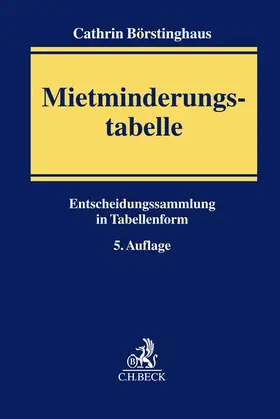 Börstinghaus |  Mietminderungstabelle | Buch |  Sack Fachmedien