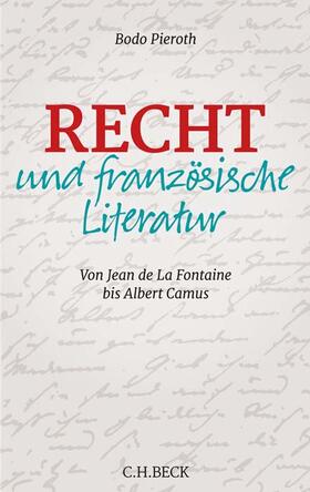 Pieroth |  Recht und französische Literatur | Buch |  Sack Fachmedien