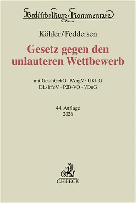 Köhler / Feddersen / Alexander |  Gesetz gegen den unlauteren Wettbewerb | Buch |  Sack Fachmedien