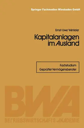 Winteler |  Kapitalanlagen im Ausland | Buch |  Sack Fachmedien