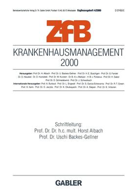 Backes-Gellner / Albach |  Krankenhausmanagement 2000 | Buch |  Sack Fachmedien