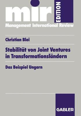 Blei |  Stabilität von Joint Ventures in Transformationsländern | Buch |  Sack Fachmedien