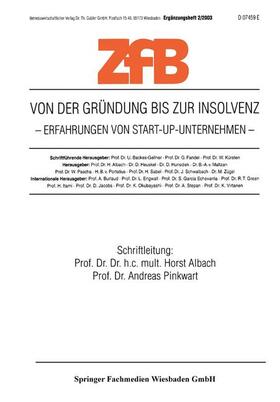 Pinkwart / Albach | Von der Gründung bis zur Insolvenz Erfahrungen von Start-Up-Unternehmen | Buch | 978-3-409-12397-6 | sack.de