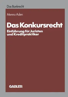 Aden |  Das Konkursrecht | Buch |  Sack Fachmedien