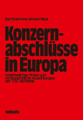 Bartholomew |  Konzernabschlüsse in Europa | Buch |  Sack Fachmedien