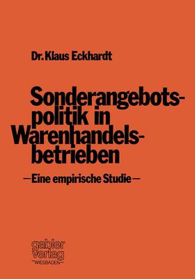 Eckhardt |  Sonderangebotspolitik in Warenhandelsbetrieben | Buch |  Sack Fachmedien