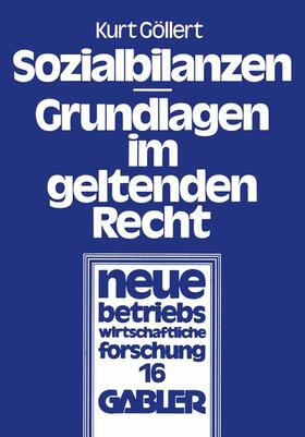 Göllert |  Sozialbilanzen | Buch |  Sack Fachmedien