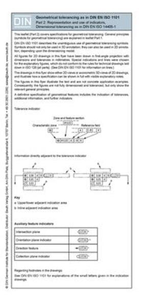 Bertschat / DIN e.V. |  Geometrical tolerancing according to DIN EN ISO 1101- Part 2 -2D/3D-Presentation incl. dimensional tolerancing Fold-out leaflet | Buch |  Sack Fachmedien