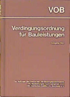 DIN e.V. / DVA |  Verdingungsordnung für Bauleistungen | Buch |  Sack Fachmedien