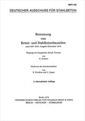 DAfStb |  Heft 220: Bemessung von Beton- und Stahlbetonbauteilen nach DIN 1045 | Buch |  Sack Fachmedien